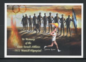 SIERRA LEONE MUNICH OLYMPIC 1972 MARTYRS IMPERF SOUVENIR SHEET MINT NEVER HINGED