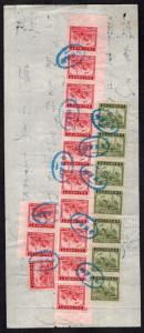 1930s China Revenue Receipt cover 20 stamps