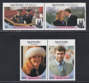 Tuvalu - Vaitupu # 65-66, Prince Andrew Royal Wedding, NH, 1/2 Cat.