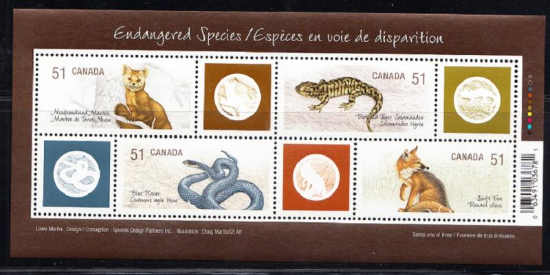 CANADA # 2173  Mint NH -  Souvenir sheet - Endangered Species -  2006