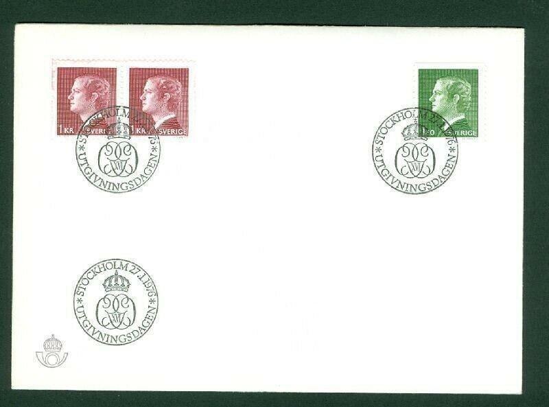 Sweden.  FDC 1976  King Carl XVI Gustaf.   Engraver CZ Slania