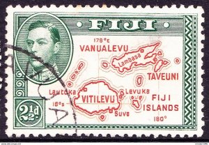 FIJI 1948 KGVI 2½d Brown & Green Die II Perf 12 SG256c Used