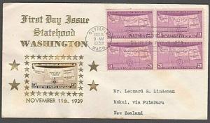 USA 1939 CROSBY photo FDC to New Zealand - Washington State backstamped....55560