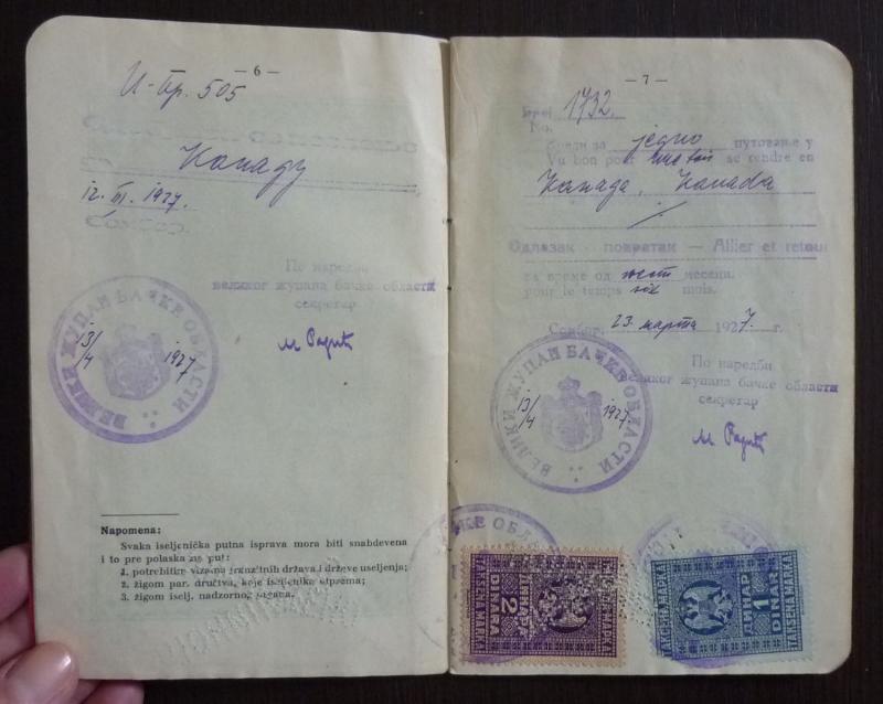 YUGOSLAVIA-EARLY GOOD DOCUMENT-REVENUE STAMPS R! serbia canada austria J19