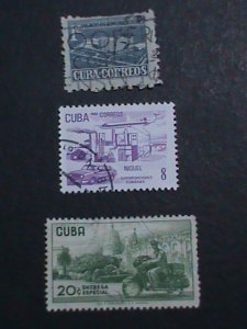 ​CUBA-THREE- VERY OLD USED CUBA-STAMP-VF WE SHIP TO WORLD WIDE AND COMBINE