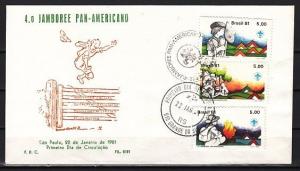 Brazil, Scott cat. 1730-1732. Pan American Scout Jamboree. #3 First day cover. ^