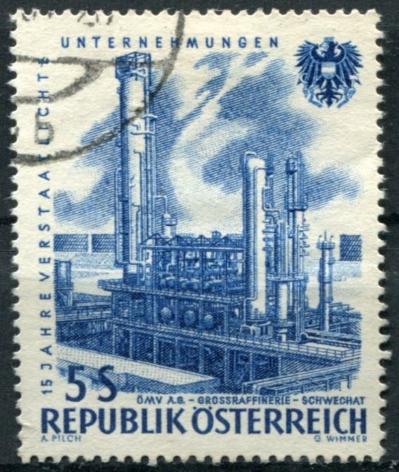 Austria Sc#672 Used, 5s bl, State Companies (1961)