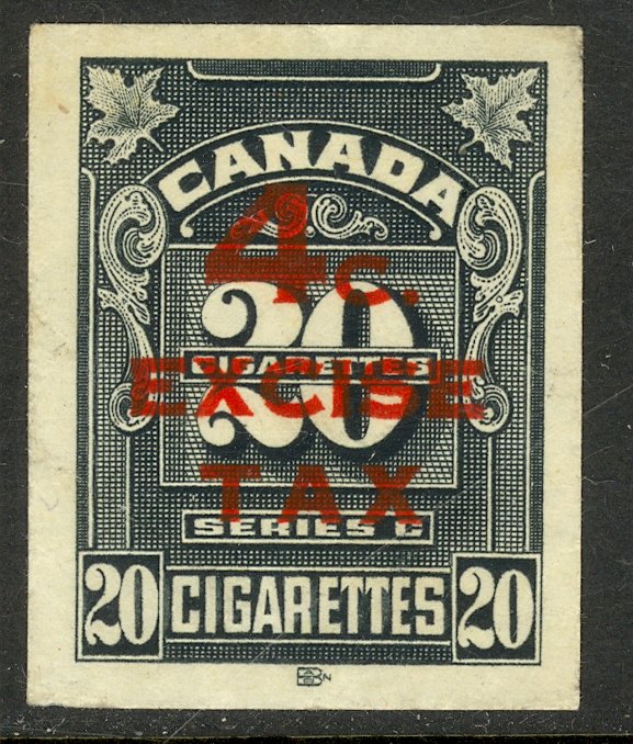 CANADA Series C - 4c on 20 CIGARETTES TAX PAID REVENUE Brandon C-479 Used