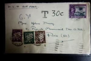 Gambia Stamps to France Cover w/ 3 postage Dues A desirable Cover