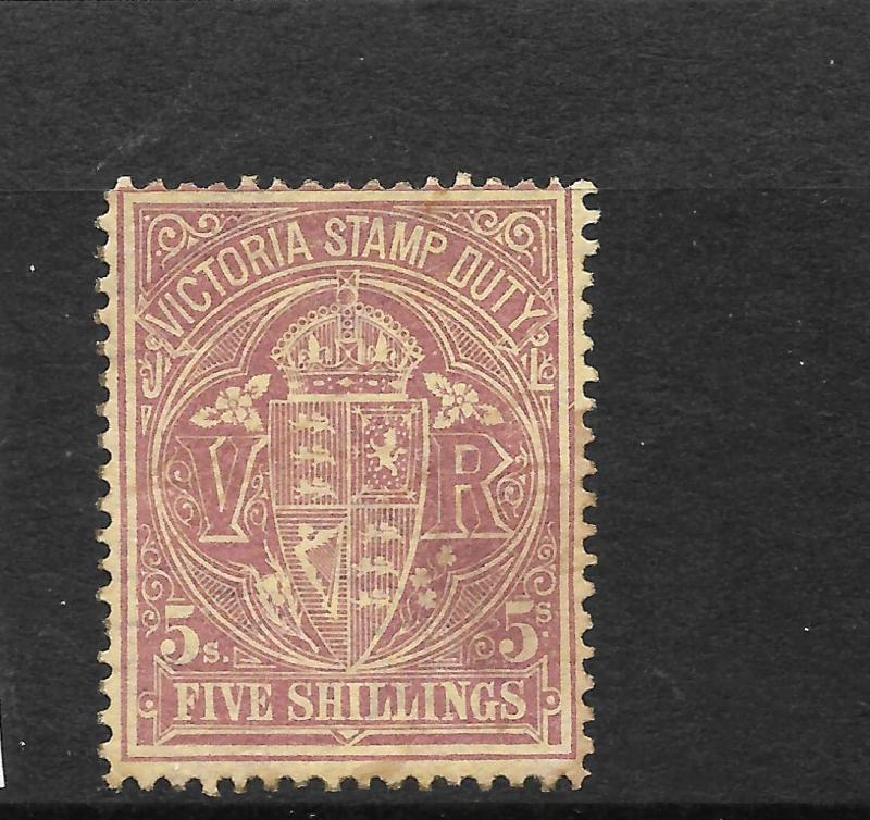 VICTORIA  1884-00   5/-    STAMP DUTY  MNH  P12 1/2   SG 260c