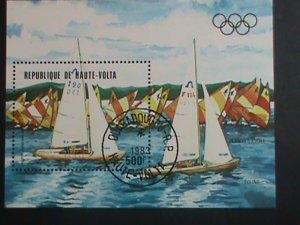 UPPER VOLTA STAMP:1983- OLYMPIC GAMES- YACHT RACE CTO- S/S SHEET