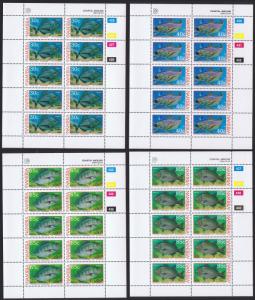 Namibia Coastal Angling Fish 4v Sheetlets of 10 stamps SG#636-639 SC#755-758