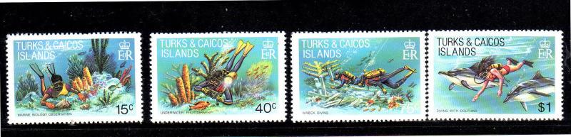 TURKS & CAICOS ISLANDS #491-494  1981  MARINE LIFE     MINT VF NH