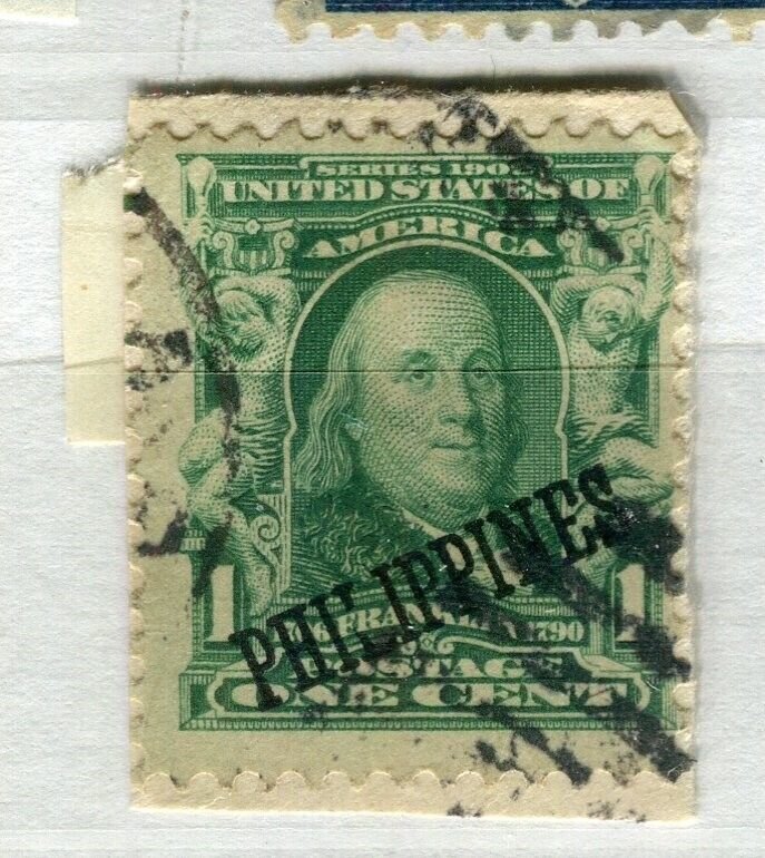 PHILIPPINES; 1900s early USA Presidential Optd. issue used 1c. value