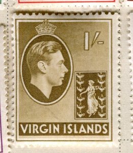 VIRGIN ISLANDS; 1938 early GVI Pictorial fine Mint hinged 1s. value