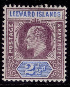 LEEWARD ISLANDS EDVII SG32, 2½d dull purple & ultramarine, LH MINT. Cat £80.