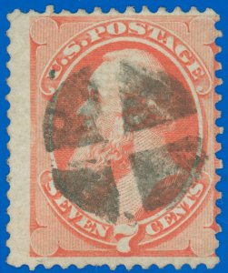US SCOTT #138 Grilled Stamp, Used-Fine w Crossroads Fancy Cancel, SCV $500.00!