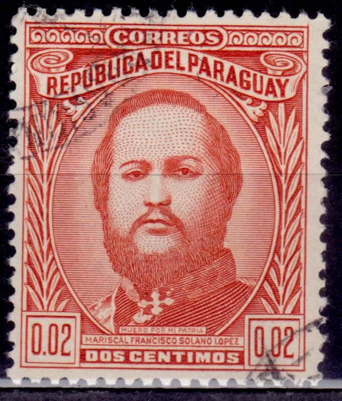 Paraguay 1947, Francisco Solano Lopez, 2c, sc#442, used