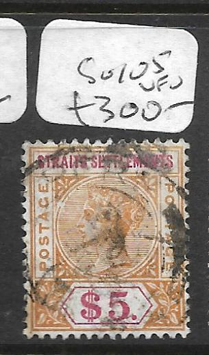 MALAYA STRAITS SETTLEMENTS  (P0601B) QV  $5.00  SG 105  VFU