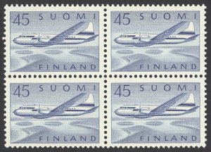 Finland Sc# C7 MNH block/4 1959 Convair 440 over Lakes