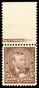 US 270 5c 1895 Ulysses S. Grant watermark unused OG LH selvage logo capture