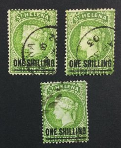 MOMEN: ST HELENA SG #45 1884-94 CROWN CA 3 CANCELS USED £90 LOT #225508-5140