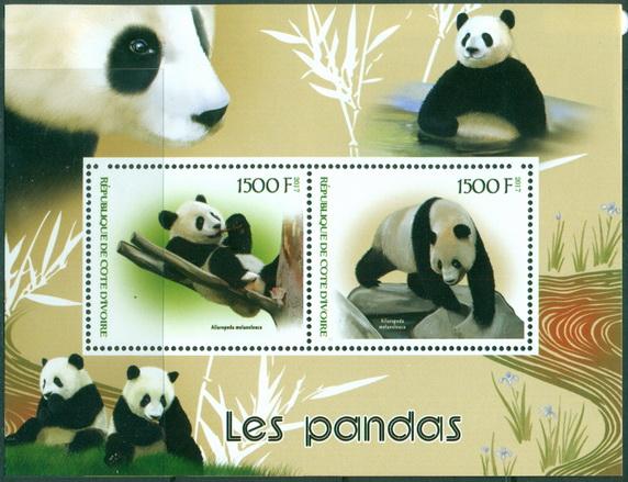 IVORY COAST - 2018 - Pandas - Perf 2v Sheet   - MNH