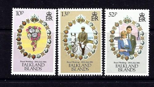 Falkland Is 324-26 NH 1981 Prince Charles Wedding