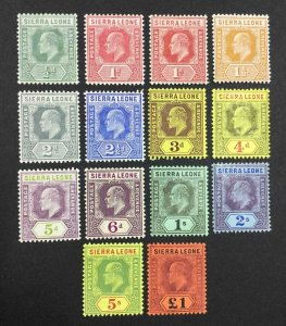 MOMEN: SIERRA LEONE SG #99-111,100a 1907-12 MINT OG LH £450 LOT #64289