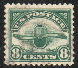 USA #C4 F-VF, faint cancel, robust color!