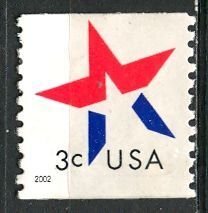 USA; 2002: Sc. # 3615  Used Perf. 9 3/4 Coil  Single Stamp