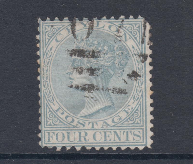 Ceylon SG 134, Sc 78, used. 1872-80 4c gray QV, unlisted Perf 12½x14