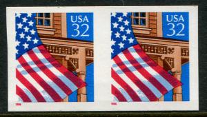 2915Ah US 32c Flag over Porch pair Imperf, MNH