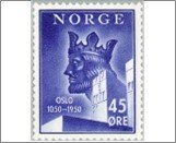 Norway Mint NK 385 Oslo 900th anniversary 45 Øre Blue