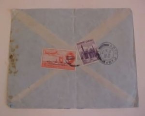 ADEN  CAMP COVER CANCELS EGYPT STAMP 1954 FROM CAIRO CENSORED