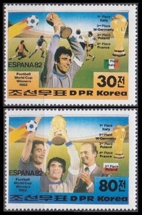 1982 Korea, North 2269-70 1982 World championship on football of Spain 5,00 €