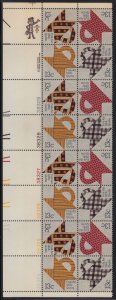 1978 Folk Art QUILTS Sc 1745-48 1748a MNH setenant 4 different plate strip of 16