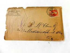 US #183 2 cent Jackson, Chicago IL cancel, Dec 1882 w/Letter, rough opening