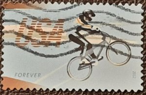 US Scott # 4690; used (45c) Bicycling from 2012; VF centering; off paper