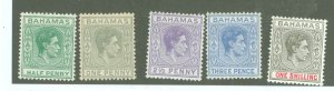 Bahamas #100/101A/104A/105A Unused Single (King)