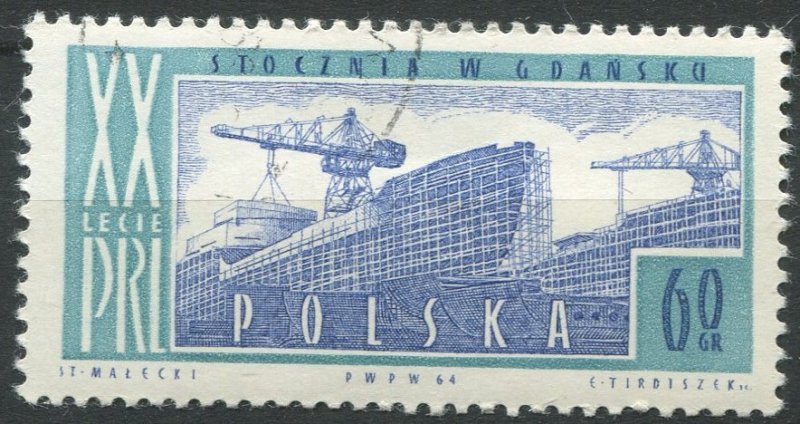 Poland Sc#1250 Used, 60g dl bl grn & ultra, Polish people's Republic, 20th an...