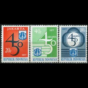 INDONESIA 1977 - Scott# 996-8 Djakarta 450th. Set of 3 NH