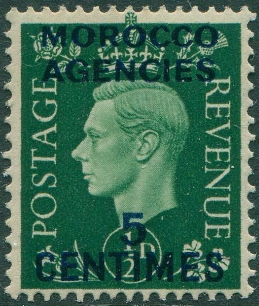 Morocco Agencies 1937 SG230 5c on ½d green KGVI MNG