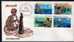 Papua New Guinea 545-548 Fishing U/A FDC