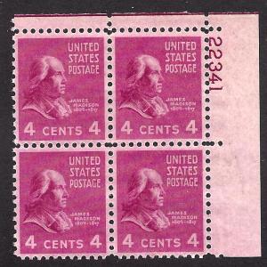 808 Mint,OG,NH... Plate Block of 4... SCV $3.50