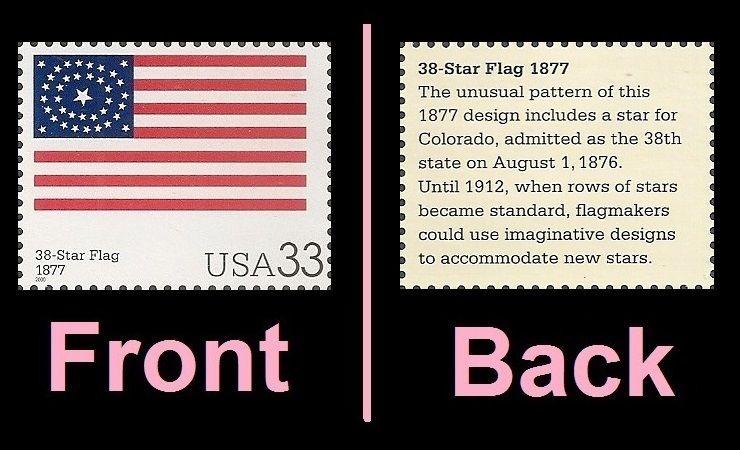 US 3403q The Stars and Stripes 38-Star Flag 1877 33c single MNH 2000