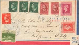 1946 NETHERLANDS MULTI STAMP TO UNITED STATES