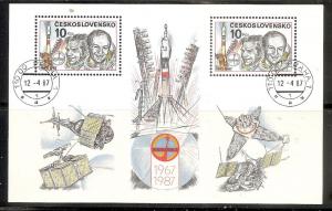 Czechoslovakia 2653 Used 1987 INTERCOSMOS Anniv. Sheet