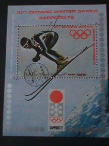 YEMEN-1972-OLYMPIC GAMES-SAPPORO'72-JAPAN-CTO S/S VERY FINE-FANCY CANCEL