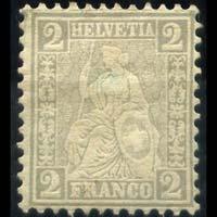 SWITZERLAND 1862 - Scott# 41 Helvetia 2c LH